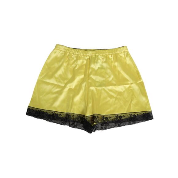 Dolce & Gabbana Yellow Satin Silk Mid Waist Underwear Women's Shorts